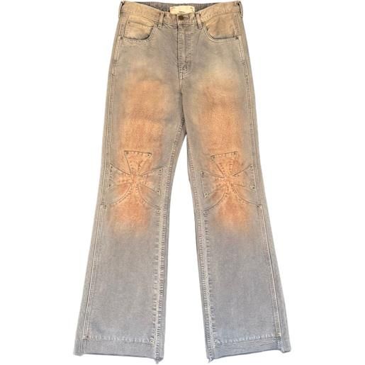SEKRIT jeans chopper con inserti - grigio