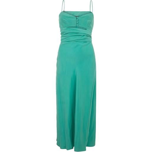 Alberta Ferretti abito midi in seta con cut-out - verde