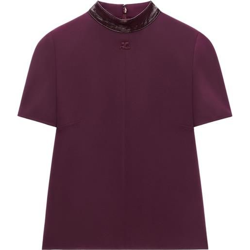 Courrèges blusa heritage con applicazione - rosso