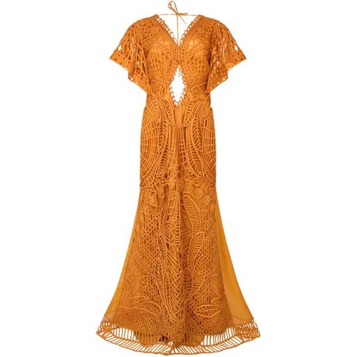 Alberta Ferretti abito in seta con cut-out - arancione