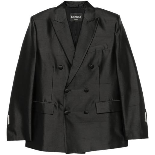DONDUP blazer doppiopetto con revers a lancia - nero