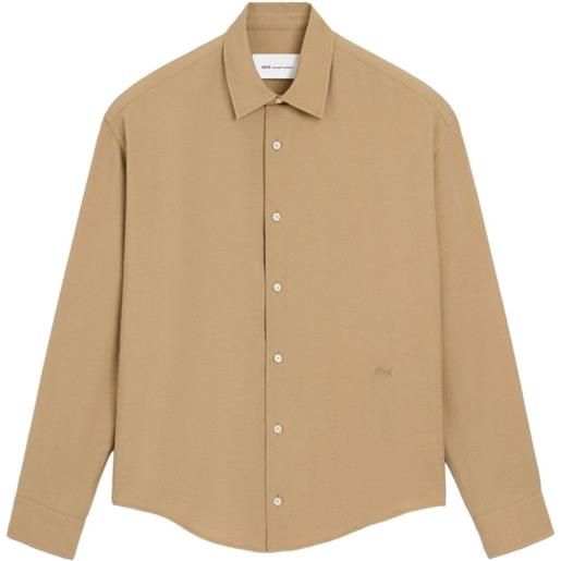 AMI Paris camicia taglio boxy in twill di viscosa - toni neutri