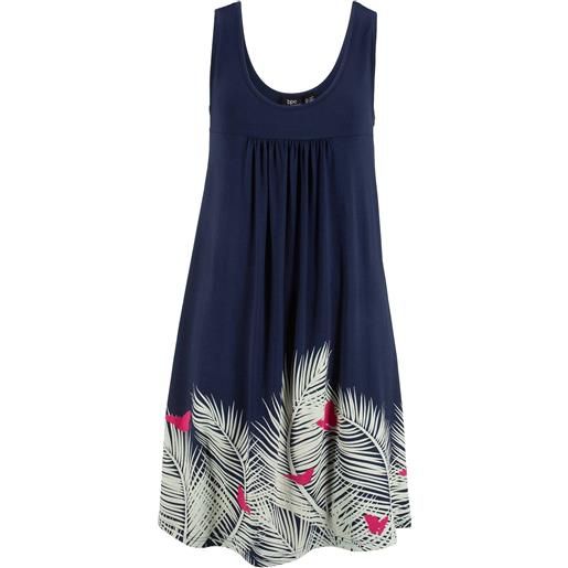 bonprix abito corto in jersey di misto viscosa fluido-blu
