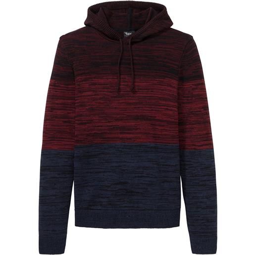 bonprix maglione in filato fine con cappuccio, regular fit-rosso