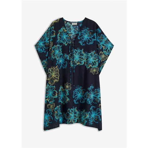 bonprix tunica copricostume trasparente con scollatura a v-blu