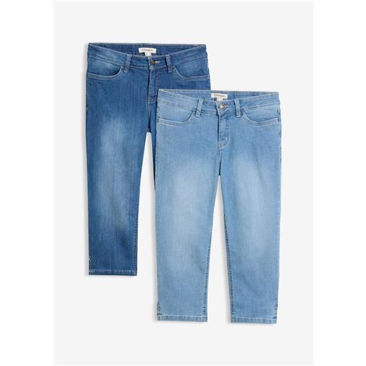 bonprix jeans capri (pacco da 2)-blu
