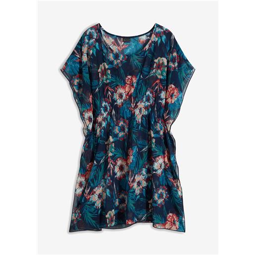 bonprix tunica copricostume lunga in chiffon leggero-blu