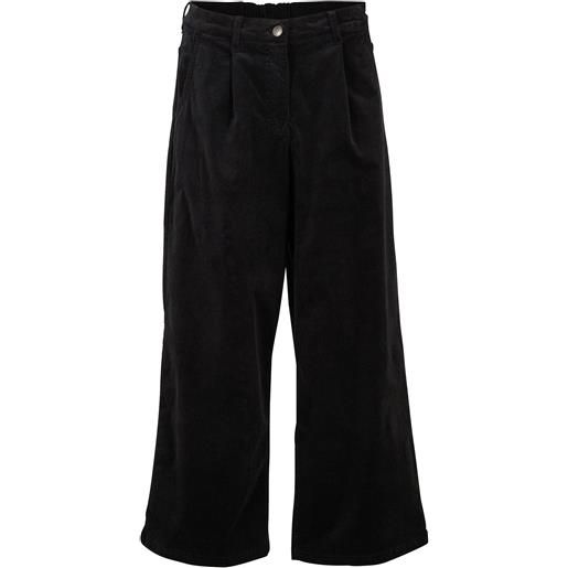bonprix pantaloni culotte largi in velluto a coste di misto cotone-nero