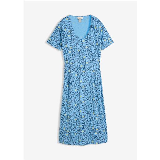 bonprix abito midi in jersey di cotone-blu