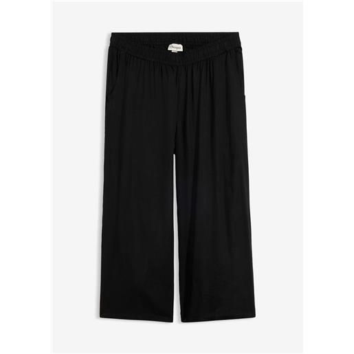bonprix pinocchietti in viscosa con comodo elastico in vita-nero