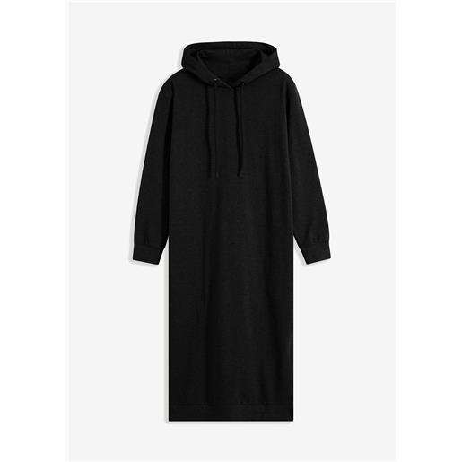 bonprix abito midi in felpa-nero