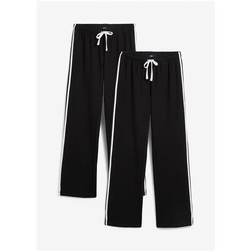 bonprix pantaloni in felpa di puro cotone pesante (pacco da 2)-nero