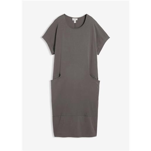 bonprix abito di jersey con tasche-grigio