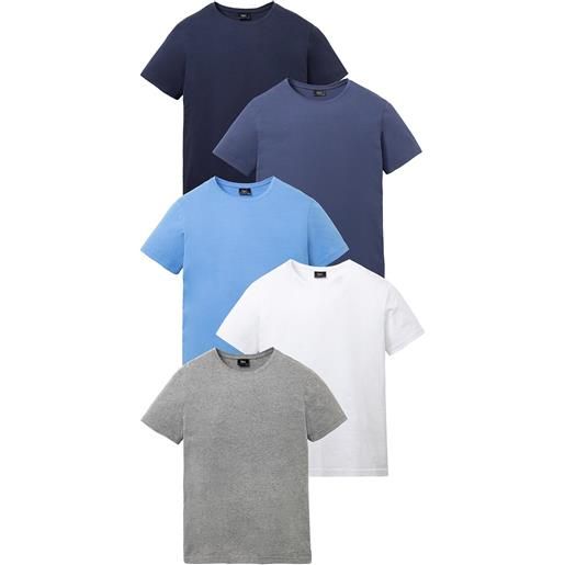 bonprix t-shirt (pacco da 5)-blu