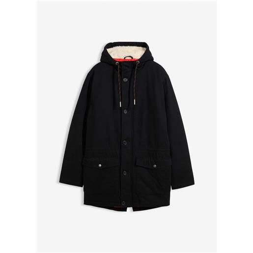 bonprix parka invernale con cappuccio in teddy-nero