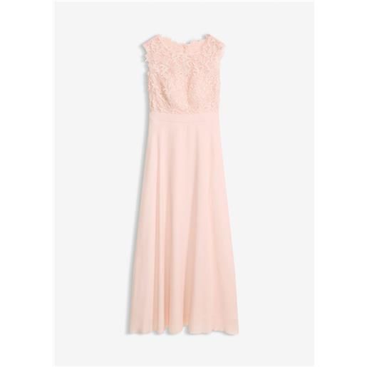 bonprix abito lungo con pizzo-rosa