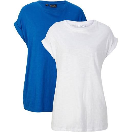 bonprix maglia lunga in puro cotone biologico (pacco da 2)-blu