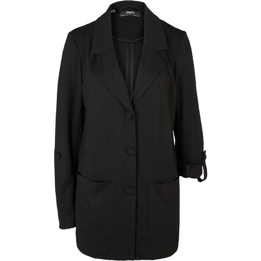 bonprix blazer lungo in punto di roma-nero