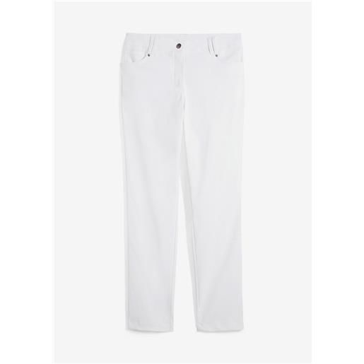 bonprix pantaloni in bengalina di misto viscosa con vita comoda-bianco