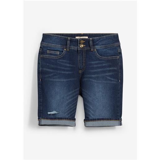 bonprix bermuda di jeans, vita media-blu