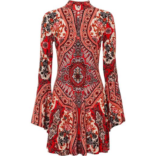 bonprix abito in jersey con colletto dritto-rosso