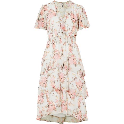 bonprix abito midi con volant-bianco