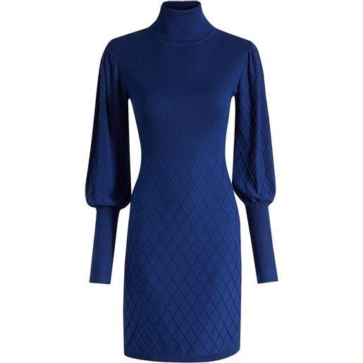 bonprix abito in maglia a collo alto-blu