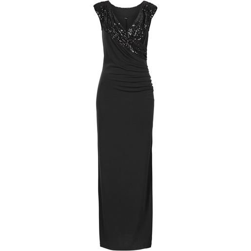 bonprix abito di jersey con paillettes-nero