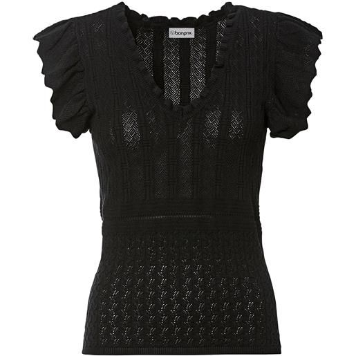 bonprix maglia in misto viscosa morbido-nero