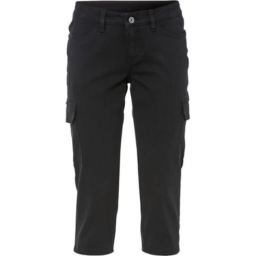 bonprix pantaloni capri in misto cotone elasticizzato-nero