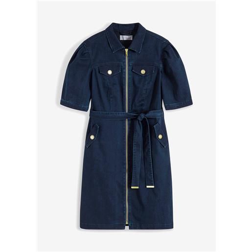 bonprix abito di jeans con cerniera-blu