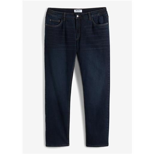 bonprix jeans termici elasticizzati straight con girovita comodo, relaxed fit-blu