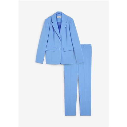 bonprix tailleur giacca e pantaloni con viscosa-blu