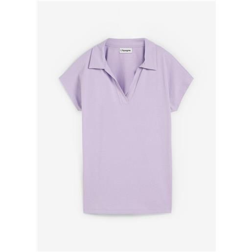 bonprix polo in misto cotone elasticizzato-viola