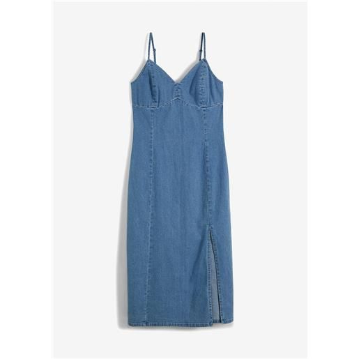 bonprix abito di jeans con spacco-blu
