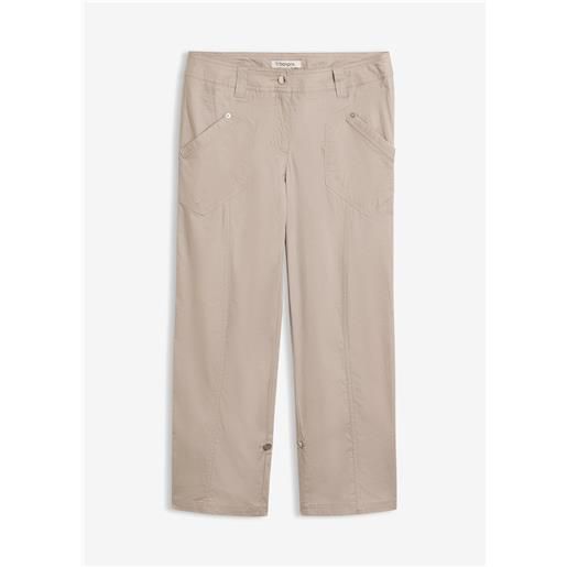 bonprix pinocchietti cargo elasticizzati in misto cotone-grigio