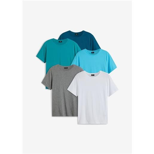 bonprix t-shirt (pacco da 5)-blu