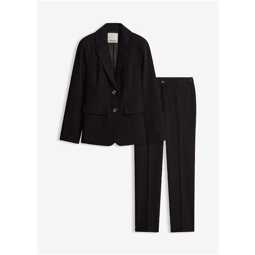bonprix tailleur giacca e pantaloni con viscosa-nero