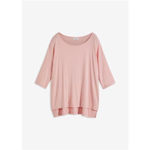 bonprix maglia boxy in misto viscosa morbido-rosa