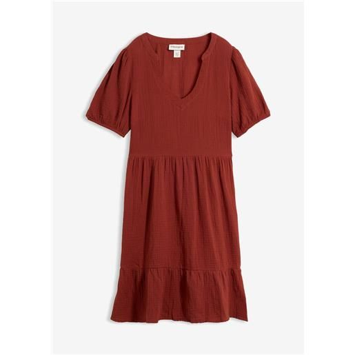 bonprix abito oversize in mussola di cotone-marrone