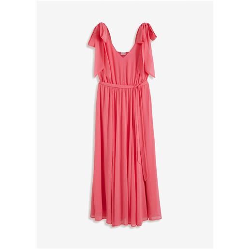bonprix abito in chiffon con fiocchi-fucsia