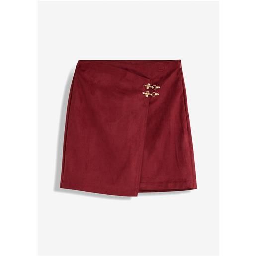bonprix gonna effetto portafoglio in similpelle-rosso