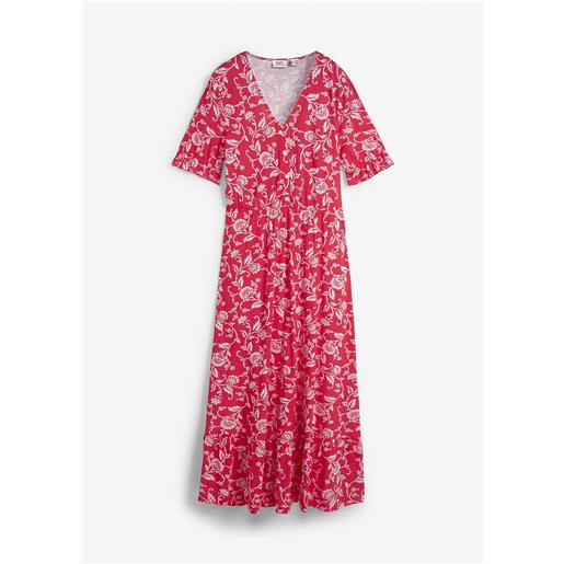 bonprix abito in jersey di viscosa fluente-rosso