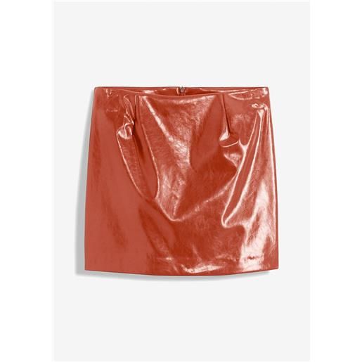 bonprix gonna corta in similpelle-rosso