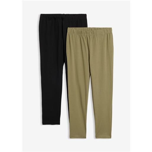 bonprix leggings capri aderenti (pacco da 2)-verde