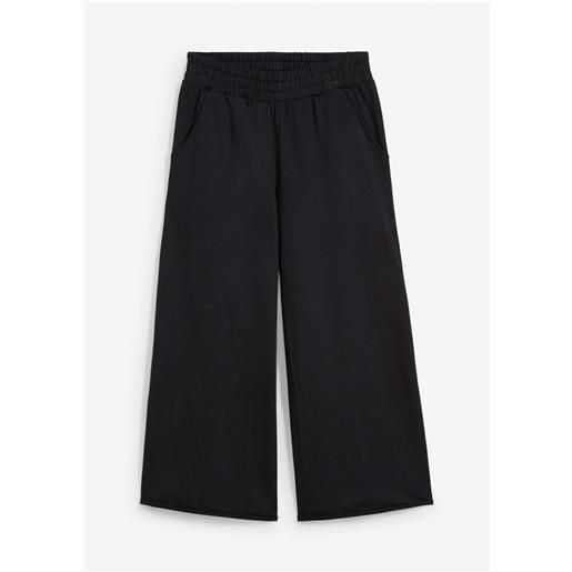 bonprix pantaloni 7/8 in felpa di cotone biologico-nero