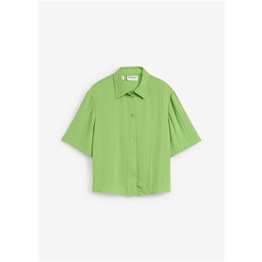 bonprix camicetta boxy in crêpe leggero-verde