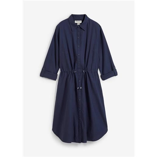 bonprix abito chemisier in misto lino e cotone-blu