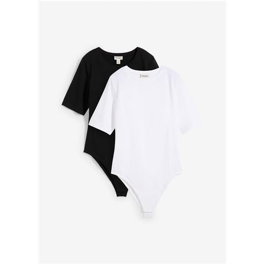 bonprix body a maniche corte (pacco da 2)-nero
