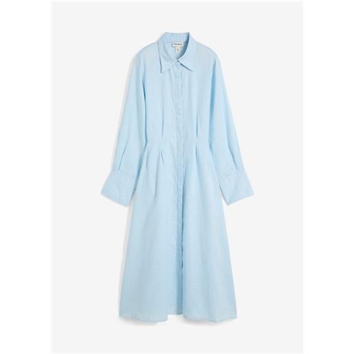 bonprix abito chemisier in puro lino-blu